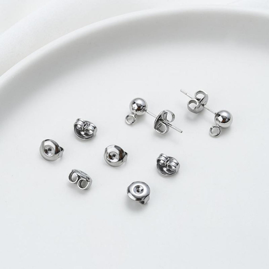 Stainless Steel Ear Nuts, 18k Real Gold Plated, Hypoallergenic Earring Backs for Studs , Earring Backs for Jewelry making Findings YY100