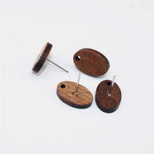 Load image into Gallery viewer, 10PCS Wooden geometrical Studs Collection, Geometric Wooden Earring Findings, Nickel Free, Earring Finding PS030-JT002