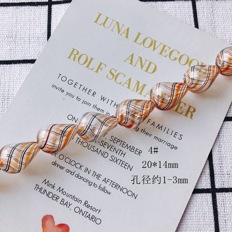 4pcs Glass Drop Bubble Beads, 26mm, Hand Blown Hollow Oval Globes for Jewelry Making, DIY Beads Finding MY082