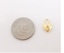 Load image into Gallery viewer, Dainty Love Lock Charm, Heart Key Pendant, 18K Gold Plated Necklace Making Pendant, Love Lock Pendant, Jewelry Findings S1046