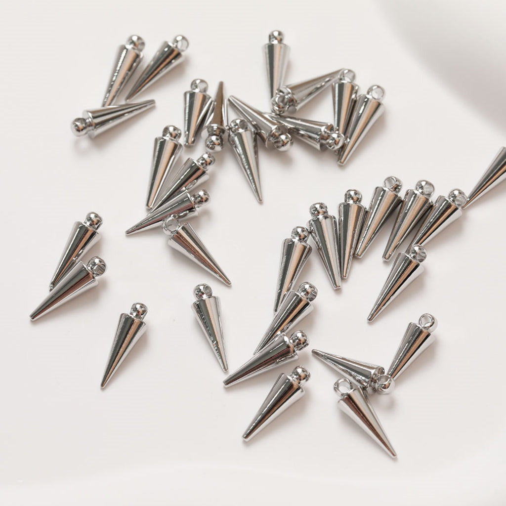 10pcs Dainty Gold Spike Charms, 18K Gold Plated Pendants, Earring Necklace Making Charms, Jewelry Findings GZ123