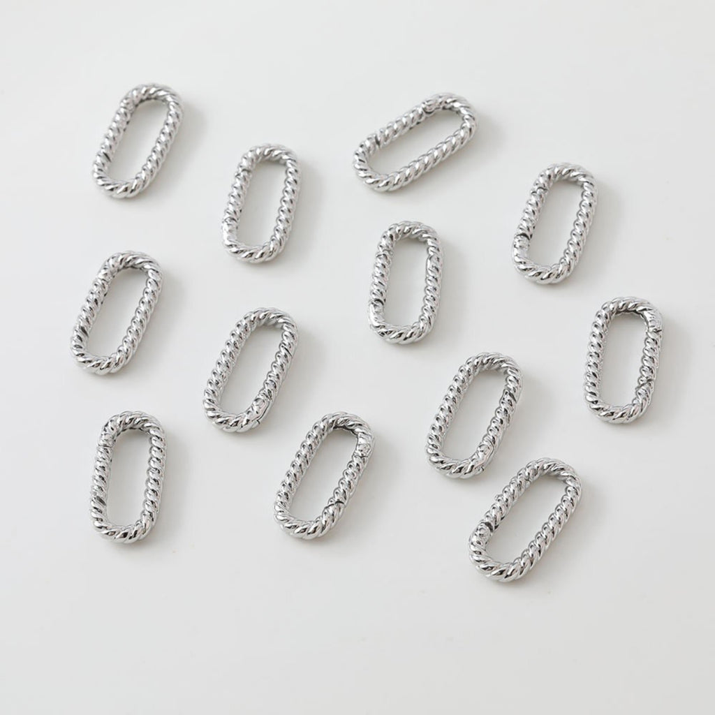 Twist Heart Spring Clasp, Oval Clasp 14K Gold/Silver Plated, Connectors, Necklace Bracelet Making Supply, Jewelry Findings GZ174