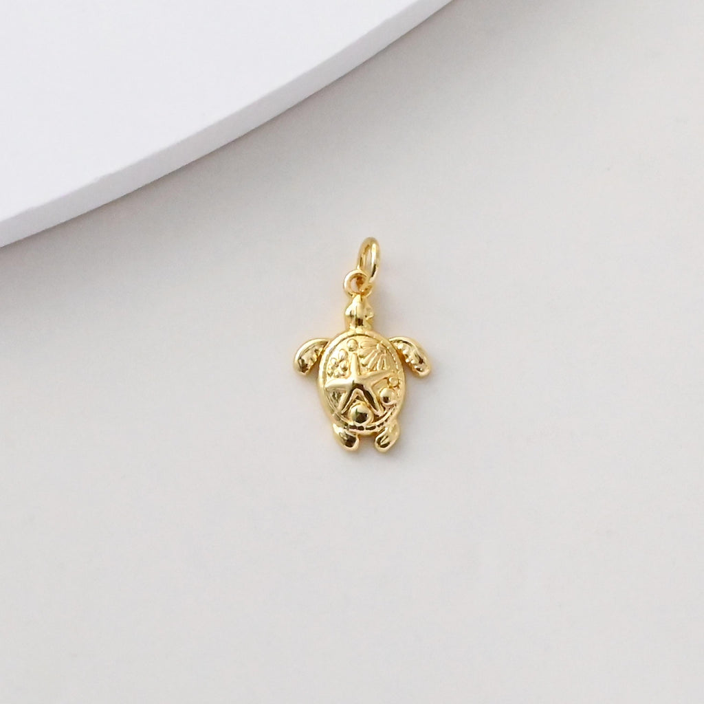 Sea Turtles Charm, 18K Gold/Silver Plated Animal Charms, Tiny Marine life Pendant, For Necklace And Earring Making, Jewelry Findings S1390