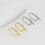 Oval Earring Post Earrings, Gold Earring Post with Loop, S925 Silver Pin, Hypoallergenic, Earring Findings, Handmade Earring Supplies D0394