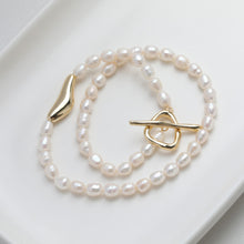 Load image into Gallery viewer, OT Toggle Clasps, One Set, Irregular Beads, 14K Gold Plated OT Buckle, Silver Clasp, Necklace Closure, Connectors Clasps GZ523