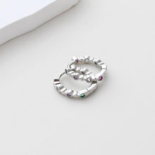 Load image into Gallery viewer, Rainbow CZ Earring Hoops, Gold Plated Huggie Hoop Earring, Leverback Earring, DIY Earring  Findings, Handmade Earring Supplies D0549