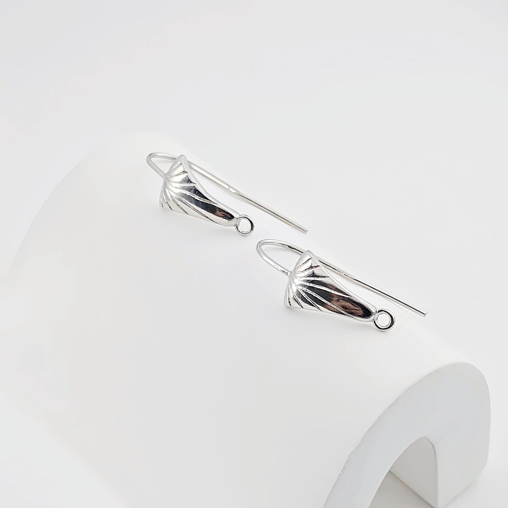 Silver Plated Ear Wires, Sun Ray Earring Hooks, Nickel Free, Fish Hooks, Ear Wires for Jewelry Making ZX289