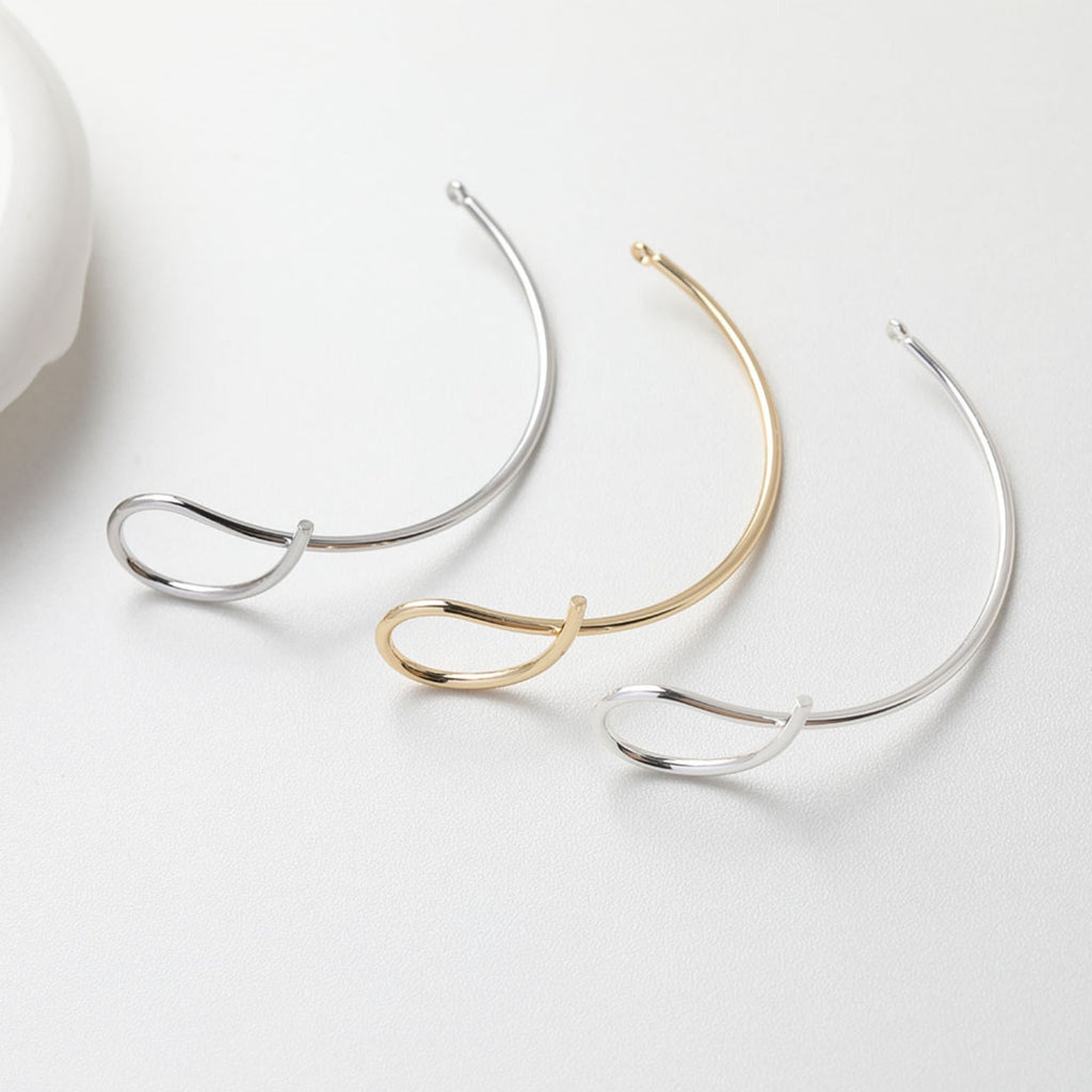 وصلة سوار عقدة بسيطة مع حلقات، مطلية بالذهب/الفضة عيار 14 قيراطًا، نتائج صنع سوار، نتائج مجوهرات سوار GE108