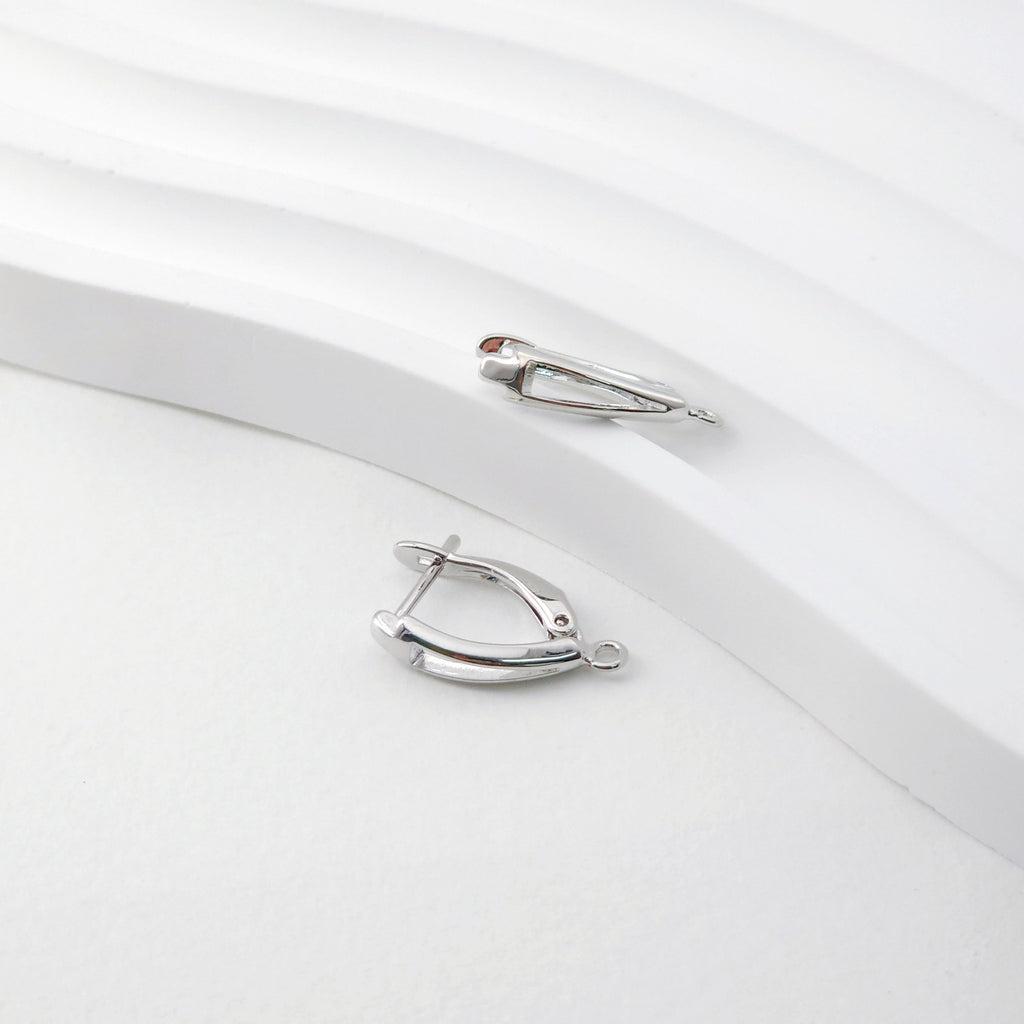 U Shape English lock with loop, Gold/Rhodium Plated Earring hoop, Hypoallergenic & Nickel-Free, DIY Handmade Earring Findings Supplies D0100