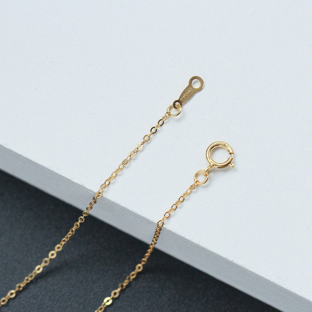 16/18 inch-14K Gold Filled Finished Chain- 1.25mm Flat Cable Chain with Spring Clasp, Ready for Wear, Finished Oval Chains, B003