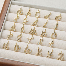 Load image into Gallery viewer, Dainty Cubic Alphabet Letter Charm, 14K Gold/ Silver Plated CZ Pave Initial Pendant, 8x12mm, Necklace Bracelet Earring Making GZ385