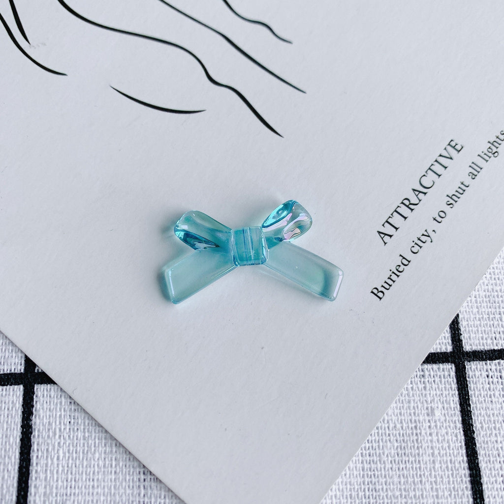 10pcs Aurora Acrylic Bow Pendant, Bow Beads, 34mm, Acrylic Dangle Charm for Jewelry Making, DIY Beads Finding MY125