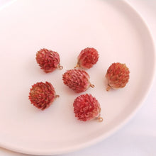 Load image into Gallery viewer, 5PCS Real Dried Flower Charms, Colorful Flower Pendant, Earring Making Pendant, 16-20mm Jewelry Finding Supply FZ001