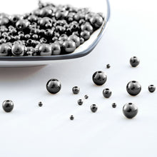 Load image into Gallery viewer, Black Plated Beads, Gold Spacer Beads, 14k gold round beads,3mm/4mm/5mm/6mm, Spacer Beads For Jewelry making