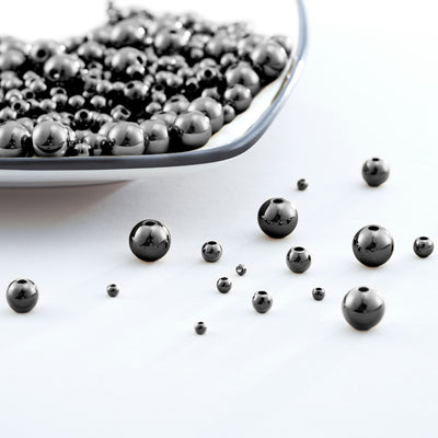 Black Plated Beads, Gold Spacer Beads, 14k gold round beads,3mm/4mm/5mm/6mm, Spacer Beads For Jewelry making
