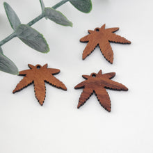 Load image into Gallery viewer, Maple Leaf Shape Wood Charms, Wooden Pendant, Reclaimed Walnut Wood, Geometric Statement Wood Earrings Diy Ideas JT1003