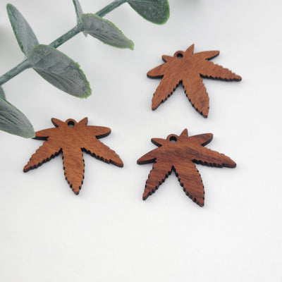 Maple Leaf Shape Wood Charms, Wooden Pendant, Reclaimed Walnut Wood, Geometric Statement Wood Earrings Diy Ideas JT1003