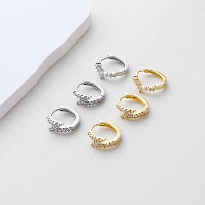 Cubic Zirconia Ear Hoop, Gold Plated Huggie Hoop Earring, Leverback Earring, DIY Earring  Findings, Handmade Earring Supplies D0514-D0525