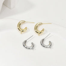 Load image into Gallery viewer, C Shape Earrings Post With Loop, S925 Silver Ear Pin Nickel Free Earrings, Ear Stud Loop, Hypoallergenic Earring Findings LL137-D0480