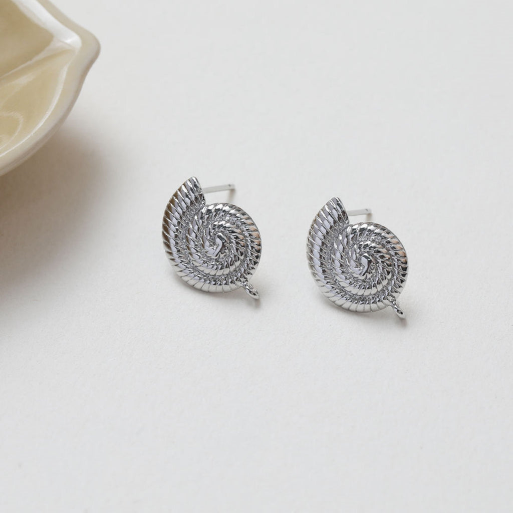 Shell Ear Post With Loop, S925 Silver Ear Pin Nickel Free, Gold/Silver Ear Stud, Hypoallergenic Earring Findings BB128-ZX163