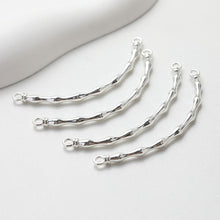 Load image into Gallery viewer, Bamboo Curved Connector with loops, 14K Gold/Silver Plated Bracelet Making Findings, Bracelet Jewelry Findings GE106