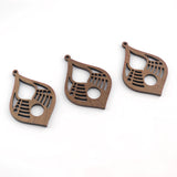 Leaf Shape Geometric Shape Wood Charms, Wooden Pendant, Reclaimed Walnut Wood, Geometric Statement Wood Earrings Diy Ideas JT1018