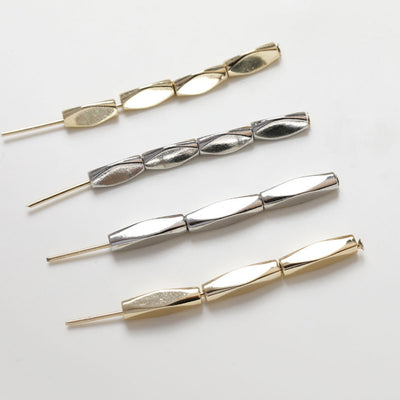 10pcs Tube Beads, Spacer Beads, 14K Gold/Silver Plated, Bracelet Necklace Making Jewelry Finding SC017