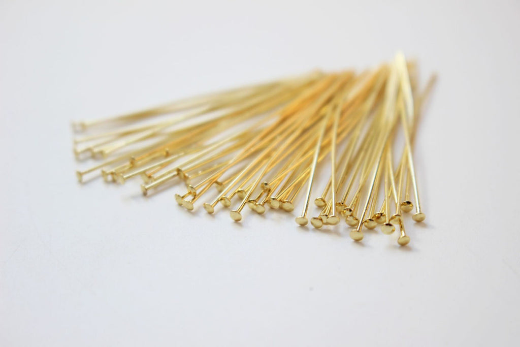 20pcs Head Pins, 14K Gold Plated, 23Gauge, 12mm,16mm,25mm,30mm,40mm, Component for Jewelry Making Findings ZZ012
