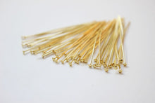 Load image into Gallery viewer, 20pcs Head Pins, 14K Gold Plated, 23Gauge, 12mm,16mm,25mm,30mm,40mm, Component for Jewelry Making Findings ZZ012