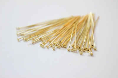 20pcs Head Pins, 14K Gold Plated, 23Gauge, 12mm,16mm,25mm,30mm,40mm, Component for Jewelry Making Findings ZZ012