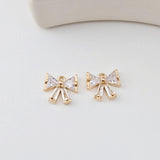 2pcs CZ Pave Bow Tie Charm, Cubic Zircon Crystal Bow Tie Pendant, Necklace Pendant, 18K Real Gold Plated, Jewelry Findings D0299
