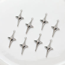 Load image into Gallery viewer, North Star Charms,  Crystal Cubic Pave Star Pendant, 18K Gold Plated, Necklace Making Star Charms, Jewelry Findings ZZ032