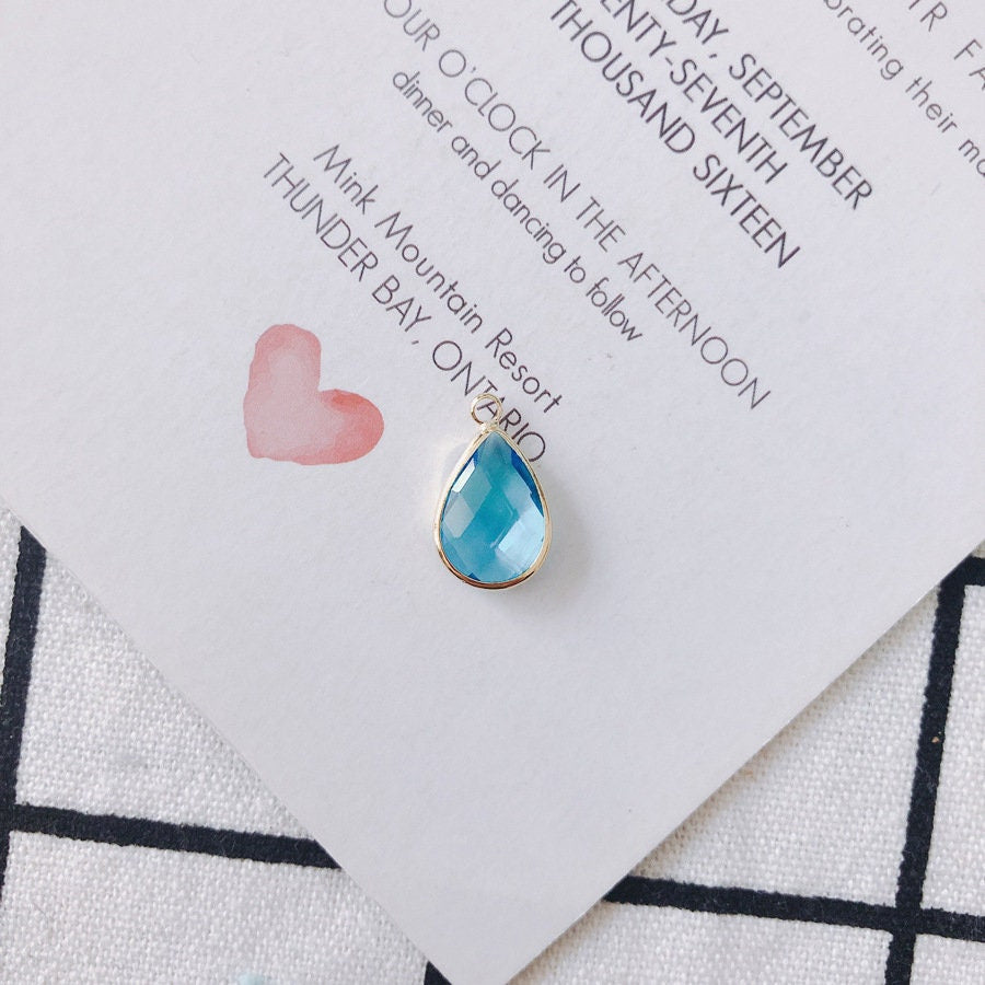 10 قطع - دلايات كريستال صغيرة على شكل دمعة، مطلية بالذهب عيار 14 قيراطًا، مقاس 10*17.5 مم، قطع مجوهرات MY027-F014