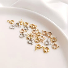 تحميل الصورة إلى عارض المعرض، 10 قطع - مشبك زنبركي مطلي بالذهب/الفضة عيار 18 قيراطًا، مشبك زنبركي مفتوح، مشبك جراد البحر، مشبك قلادة لصنع المجوهرات ZZ011-ZX7042