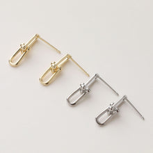 Load image into Gallery viewer, Gold Link Chain Earring Post, Chain Stud Earring Nickel Free, 14K Gold/Silver, S925 Silver Ear Pin, Hypoallergenic Earring Findings BB095