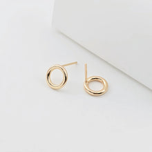Load image into Gallery viewer, 10PCS Minimalist Circle Ear Post, S925 Silver Ear Pin Nickel Free, 9mm, 18K Gold Plated, Small Circle Stud Earring Finding ZX281