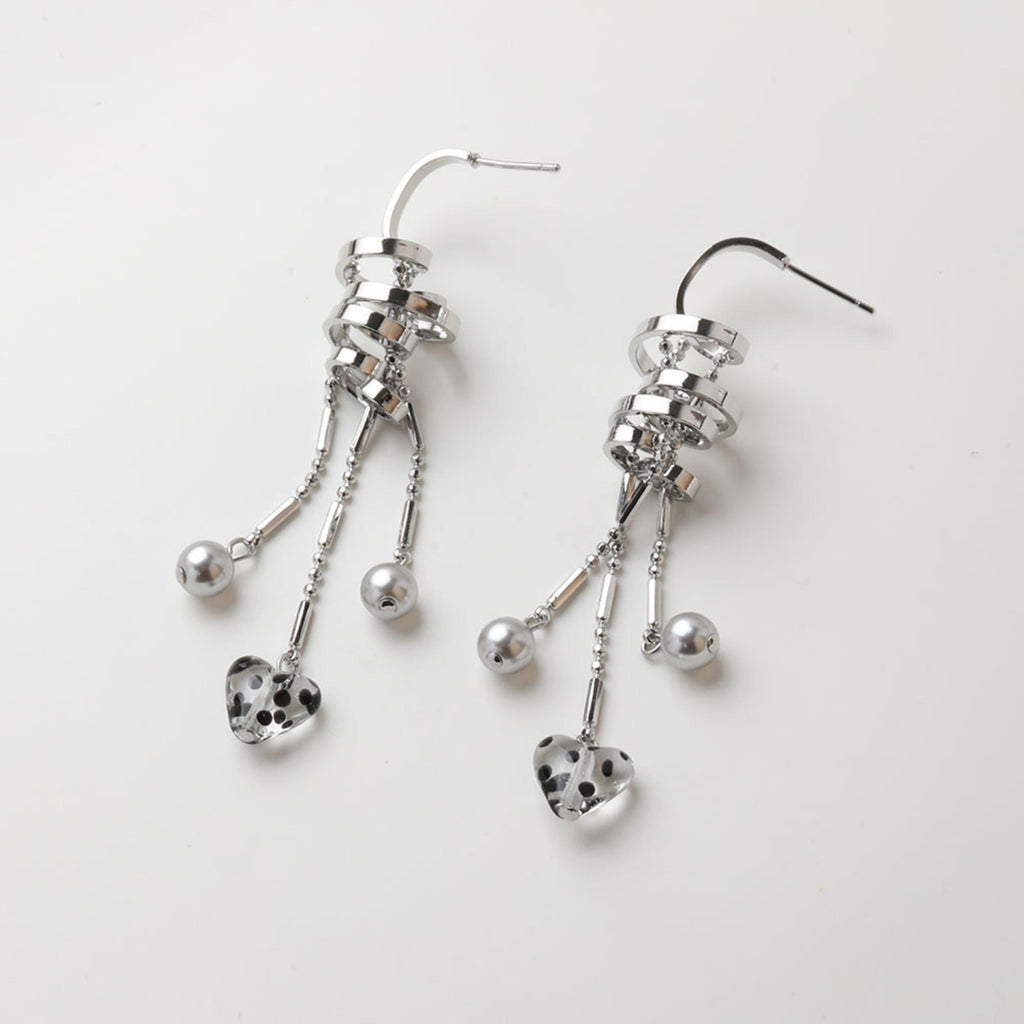 Designed Irregular Tassel Stud Post Earrings, 14K Gold Plated/Silver Tassel Earring GZ751