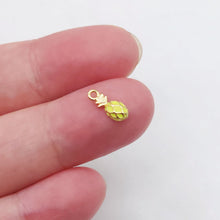 Load image into Gallery viewer, Tiny Pineapple Charms, 9.5x4mm, 18K Gold Plated, Enamel Charms, Fruit Pendant,  Necklace charms, Jewelry Findings S20493