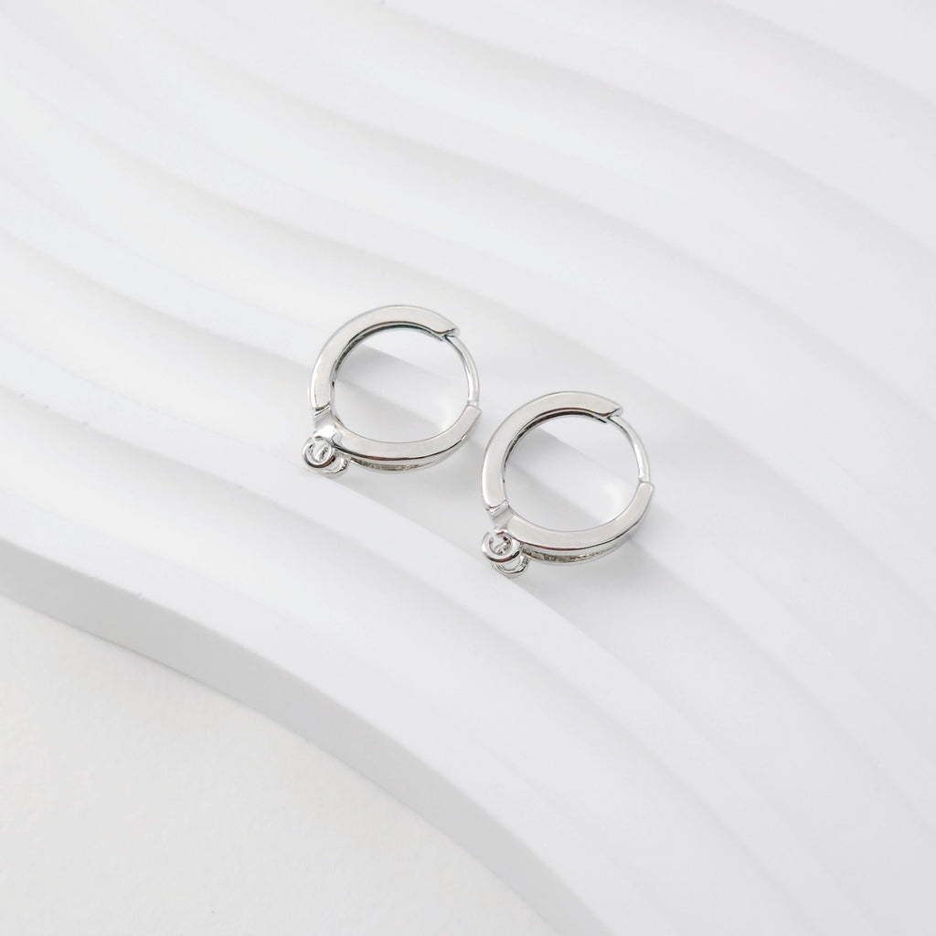 Two Loop Earring Hoop, Gold Plated Huggie Hoop Earring with Loop, Huggie Hoops DIY Earring  Findings,Handmade Earring Supplies D0099