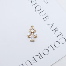 Load image into Gallery viewer, CZ Pave Tree Charm, Cubic Zircon Crystal Leaf Pendant, Bracelet Necklace Pendant, 14K Real Gold Plated Charm, Jewelry Findings ZR002-F142