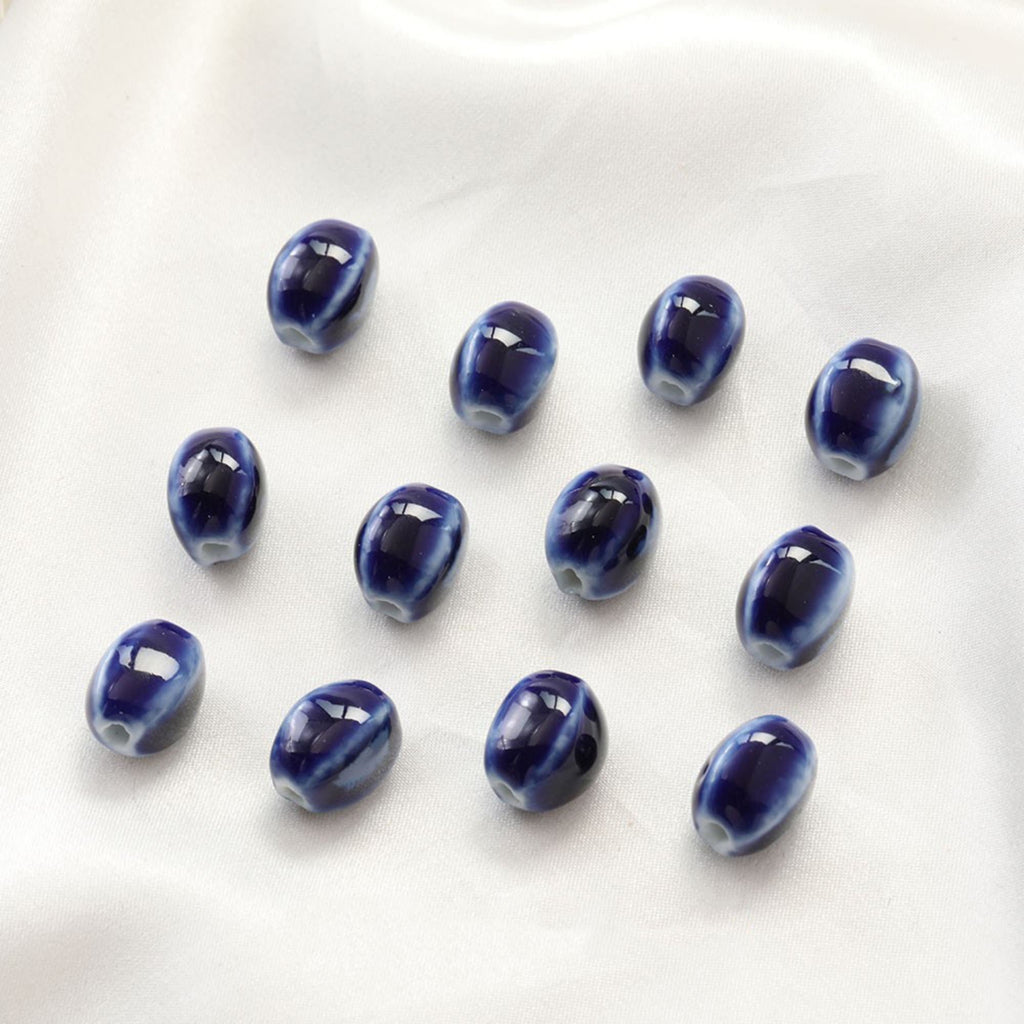 5 cuentas espaciadoras ovaladas, colgante ovalado de cerámica, cuentas de cerámica para hacer joyas, hallazgos de cuentas DIY GZ434