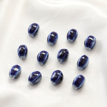 Cargar imagen en el visor de la galería, 5 cuentas espaciadoras ovaladas, colgante ovalado de cerámica, cuentas de cerámica para hacer joyas, hallazgos de cuentas DIY GZ434