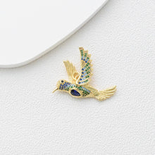 Load image into Gallery viewer, Bird Charms, 18K Gold Plated Cubic Micro Pave Eagle Pendant, 17.5*18mm, Necklace Making Charms, Jewelry Findings S1362