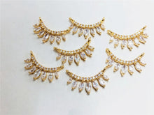 Load image into Gallery viewer, CZ Pave Crown-shaped Charm, Cubic Zircon Crystal Pendant, Bracelet Necklace Pendant, 14K Real Gold Plated, Jewelry Findings STG009-F109