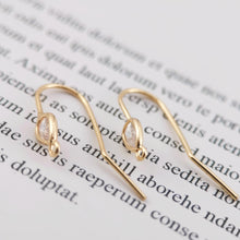 Load image into Gallery viewer, 4PCS- 14K Gold Plated Ear Wires, Cubic Pave Earring Hooks, Nickel Free, Fish Hooks, Ear Wires for Jewelry Making Z017