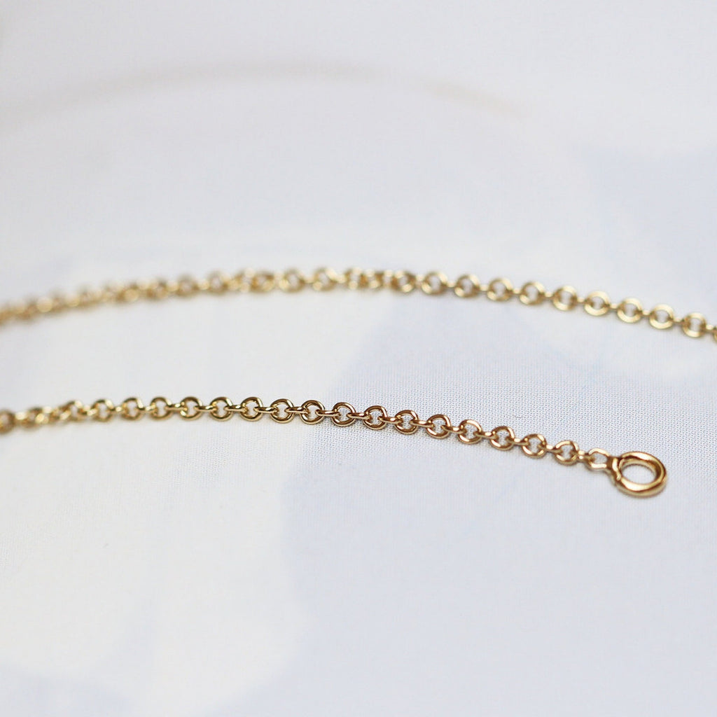 14K Gold Filled Ear Threader, 85mm Threader Earrings, 0.6mm Flat Oval Chain Wire, Chain Earrings B004