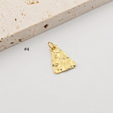 Load image into Gallery viewer, Gold Earphone Pendant, Rugby balls, Airplanes, Hearts, Hammered Pieces Pendant, 18K Gold Plated, Jewelry Findings S1276