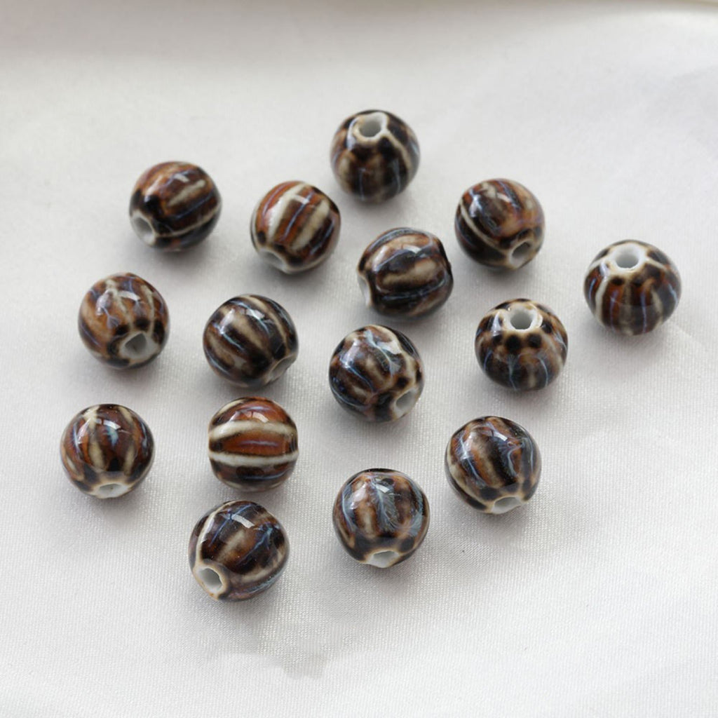 5 cuentas espaciadoras de calabaza, colgante de calabaza de cerámica, cuentas de cerámica para hacer joyas, hallazgos de cuentas DIY GZ432