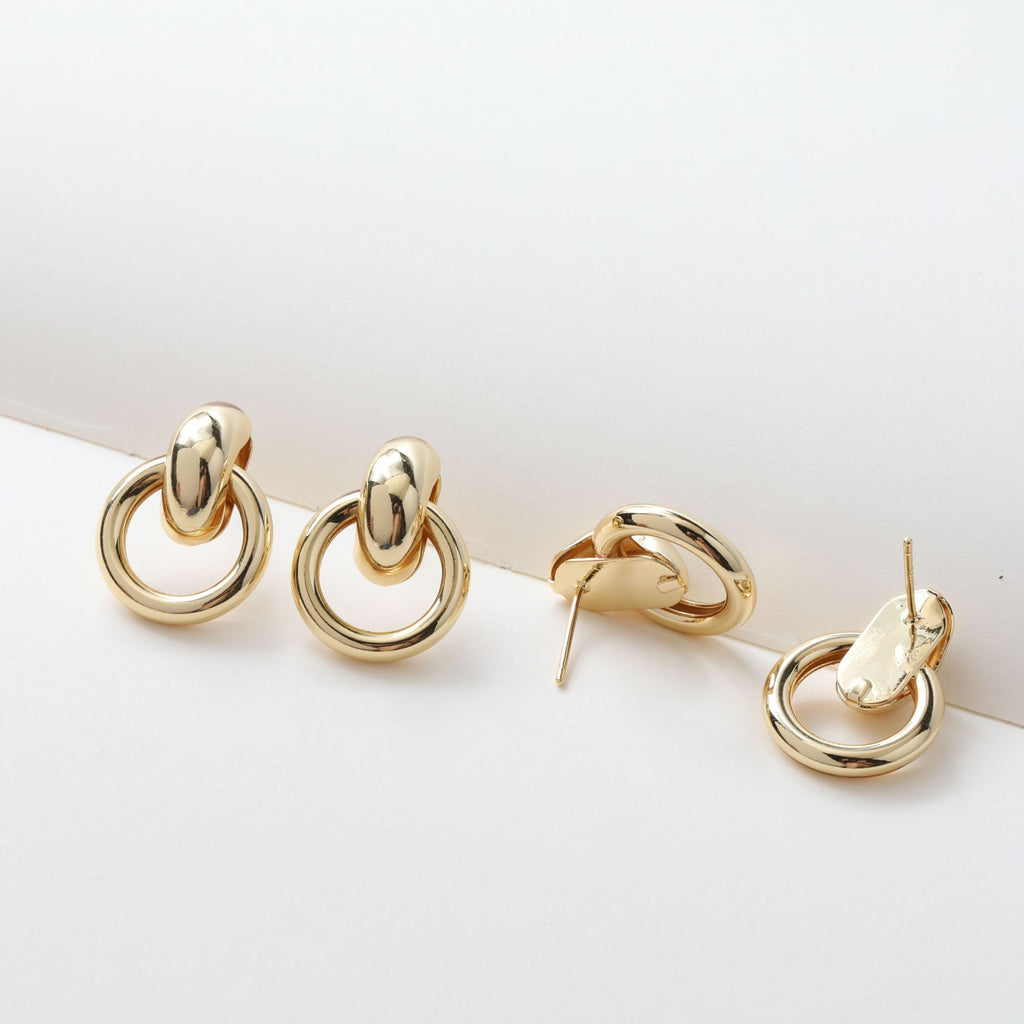 14K Gold Round Post Stud, S925 Silver Pin, Openwork Round Stud Earring Nickel Free, Hypoallergenic Earring Findings bb093