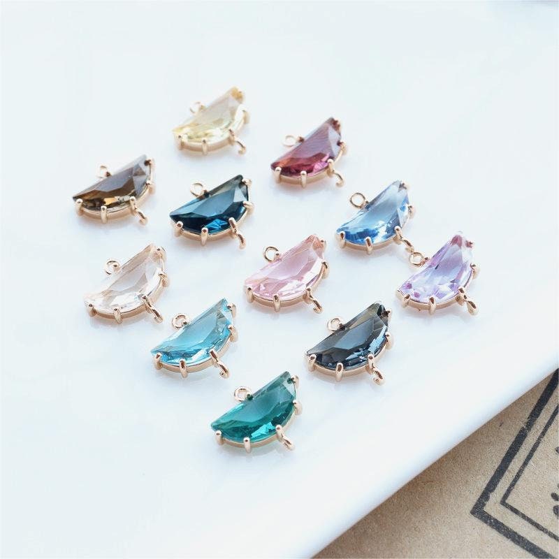 20pcs- Crystal Tiny Teardrop Charms, 10 Colors For  Choose, 14K Gold Plated Teardrop Pendant, 9*16mm, Jewelry Findings JY088-F011